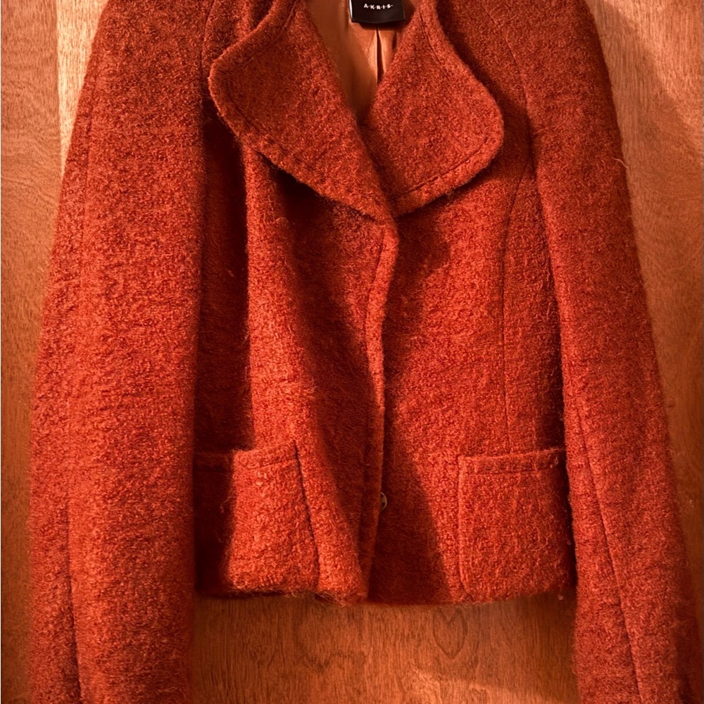 Akris Burnt Orange Teddy Jacket